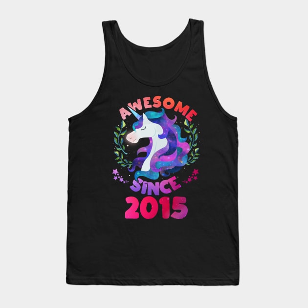 Cute Awesome Unicorn Since 2015 Funny Gift Tank Top by saugiohoc994
